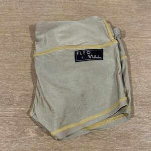 Fleo Athletic Shorts in Tan with Gold Trim